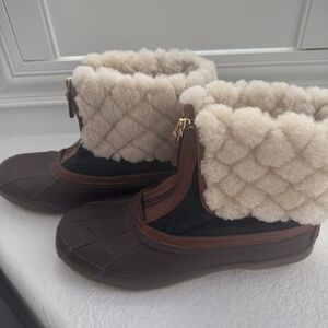 Tory Burch Abbot Shearling Womens 10 Insulated Sheep Quilted Boots